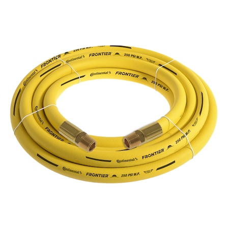 Continental 3/4" x 20' Yellow EPDM Rubber Air Hose, 300 PSI, 3/4" MNPT x MNPT HZY07530-20-11